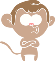 flat color style cartoon surprised monkey png