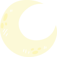 hand drawn quirky cartoon crescent moon png