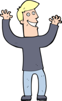 cartoon excited man png