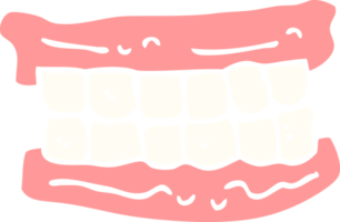 flat color illustration cartoon false teeth png