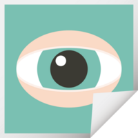 staring eye graphic   illustration square sticker png