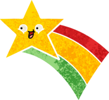 retro ilustração estilo desenho animado do uma tiroteio arco Iris Estrela png