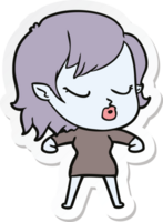 sticker of a cute cartoon vampire girl png