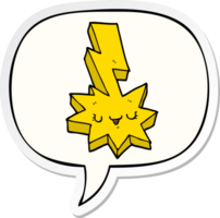 cartoon lightning strike with speech bubble sticker png