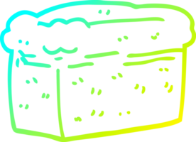 cold gradient line drawing of a cartoon loaf of bread png