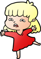 cartoon worried woman png