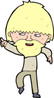 cartoon bearded man pointing and laughing png