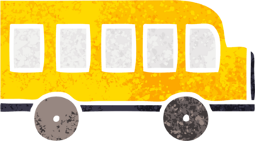 retro illustration style cartoon of a school bus png