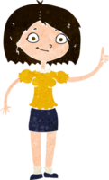 mulher de desenho animado com ideia png