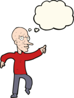 cartoon angry old man with thought bubble png