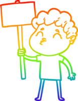 arcobaleno pendenza linea disegno di un' cartone animato uomo imbronciato png