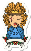 sticker of a human barbarian with natural twenty dice roll png