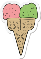 pegatina de un helado de dibujos animados png