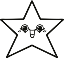 line drawing cartoon of a gold star png