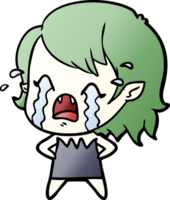 cartoon crying vampire girl png