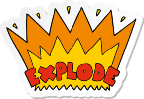 sticker of a cartoon explosion png