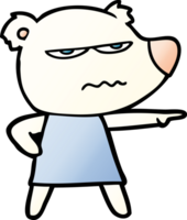 cartoon angry bear polar girl pointing png