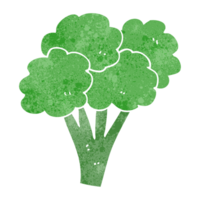 hand retro cartoon broccoli png