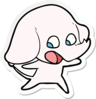 sticker of a cute cartoon elephant png