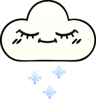 gradient shaded cartoon of a snow cloud png