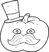 hand drawn black and white cartoon posh tomato png