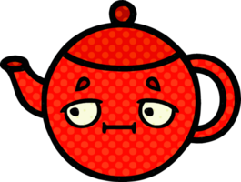 comic book style cartoon of a teapot png