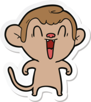 autocollant d'un singe riant de dessin animé png