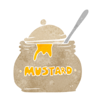 hand retro cartoon mustard pot png