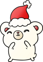 hand drawn christmas gradient cartoon of kawaii polar bear png