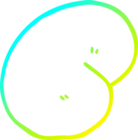cold gradient line drawing of a cartoon magic bean png