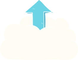 flat color illustration of upload to the cloud png