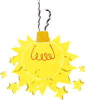 cartoon shining light bulb png