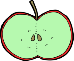 pomme en tranches de dessin animé png