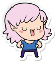 sticker of a cartoon elf girl png