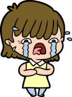 cartoon girl crying png