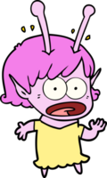 cartoon shocked alien girl png