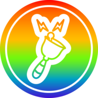 Klingeln Glocke kreisförmig Symbol mit Regenbogen Gradient Fertig png