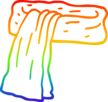 rainbow gradient line drawing of a cartoon scarf png