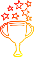 warm gradient line drawing of a cartoon sports trophy png