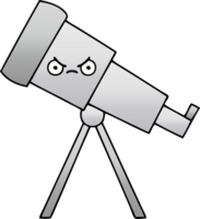 Gradient schattiert Karikatur von ein Teleskop png