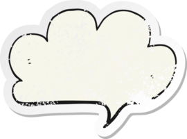 retro distressed sticker of a cartoon cloud speech bubble png