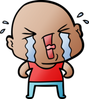 cartoon crying bald man png