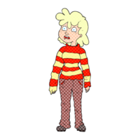 hand drawn cartoon teenager png