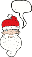 cartoon grim santa face with speech bubble png