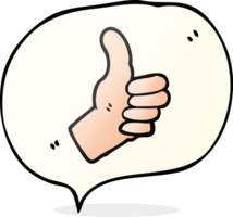 hand drawn speech bubble cartoon thumbs up sign png