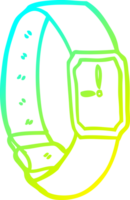 cold gradient line drawing of a cartoon wrist watch png