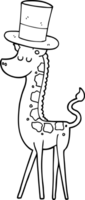 dessin animé girafe en chapeau haut de forme png