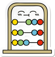 sticker of a cute cartoon abacus png