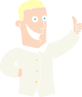 flat color illustration of man giving approval png