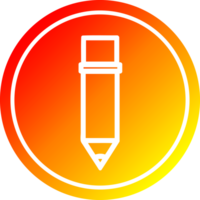 einfach Bleistift kreisförmig Symbol mit warm Gradient Fertig png